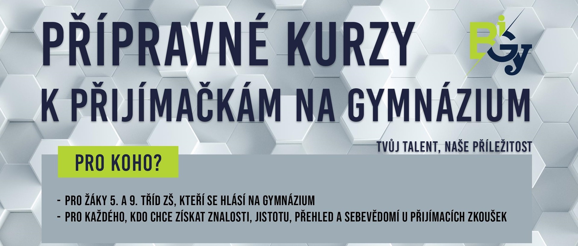 Přípravné kurzy k přijímačkám na gymnázium 2027